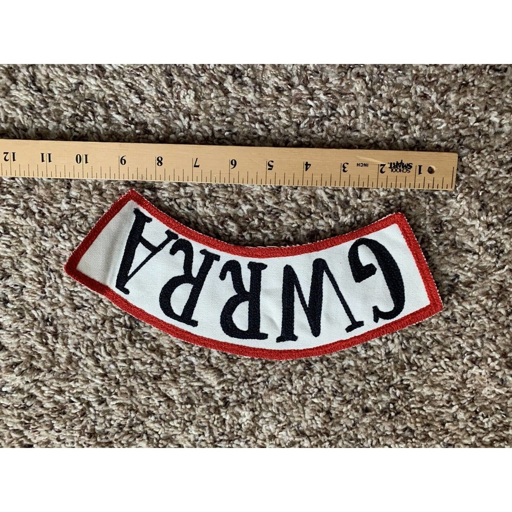 Large 9" GWRRA Goldwing Riders Assoc. Rocker Patches Black Letters